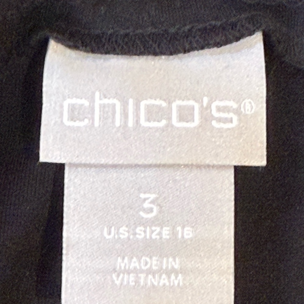 Chico’s Faux Black Leather Front Pants 3/16 Stretch Back-side - Picture 8 of 8